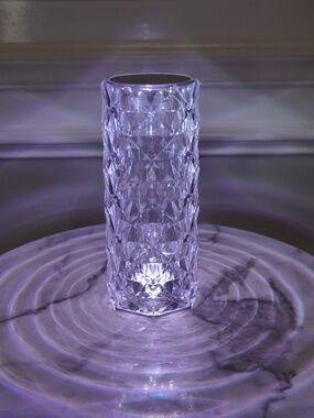 Portable Crystal Table Lamp,16 Color Touch Control Rechargeable Lamp,Crystal Bed